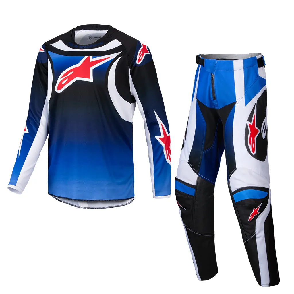 2025 Alpinestars Youth Racer Wurx Blue Black Kit Combo