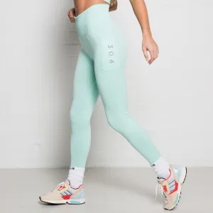 304 Womens Ribbed Seamless 3D Fit Leggings Peppermint