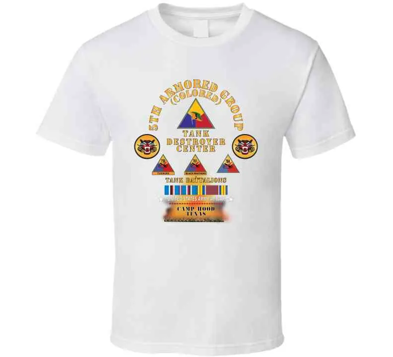 5th Armored Group -  Camp Hood, Tx W Fire - W 758, 761, 784th Tank Bn Ssi W Dui - Am Svc X 300 Classic T Shirt, Crewneck Sweatshirt, Hoodie, Long Sleeve