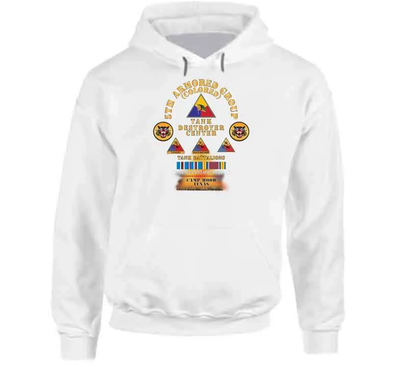 5th Armored Group -  Camp Hood, Tx W Fire - W 758, 761, 784th Tank Bn Ssi W Dui - Am Svc X 300 Classic T Shirt, Crewneck Sweatshirt, Hoodie, Long Sleeve