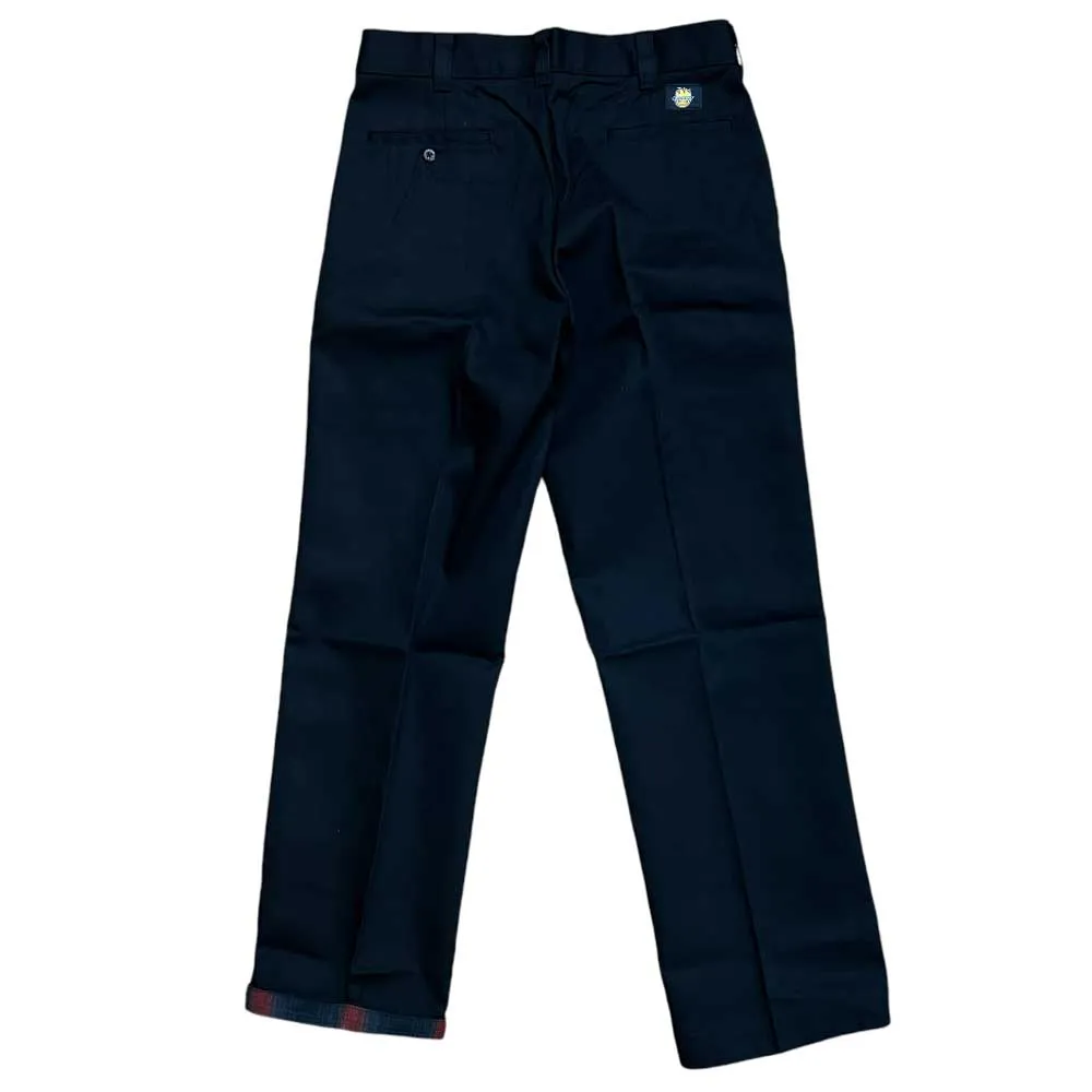 A865SBLK Black Spitfire Flannel Cuffed Dickies Skateboarding Pant Regular Fit Twill