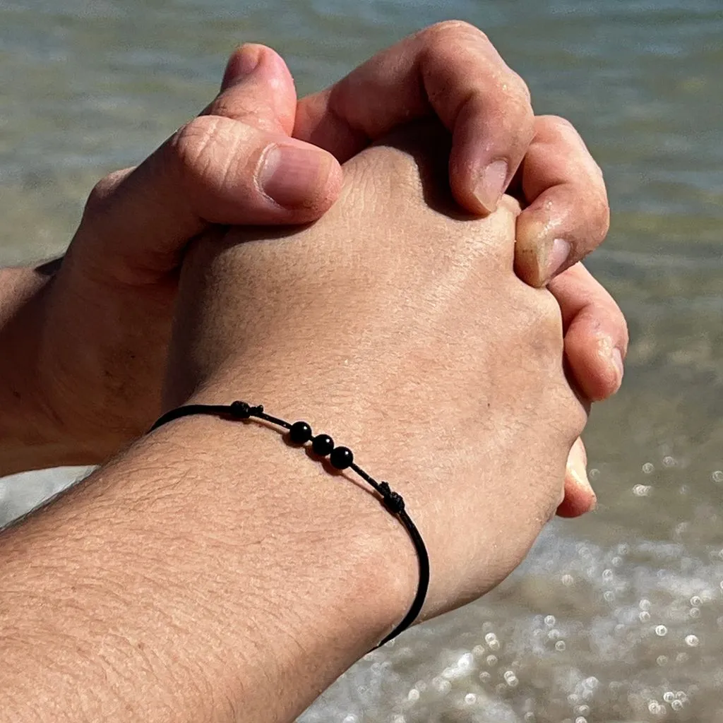 Adjustable Black Tourmaline Bead Bracelet