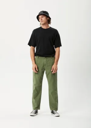 AFENDS Mens Ninety Twos - Twill Relaxed Pants - Cypress