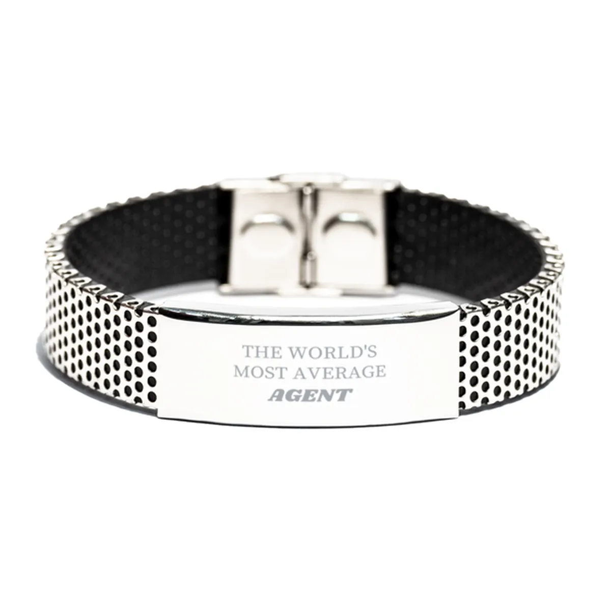 Agent Stainless Steel Bracelet - The Worlds Most Average Agent Gift for Special Occasions and Everyday Wear to Show Your Niche