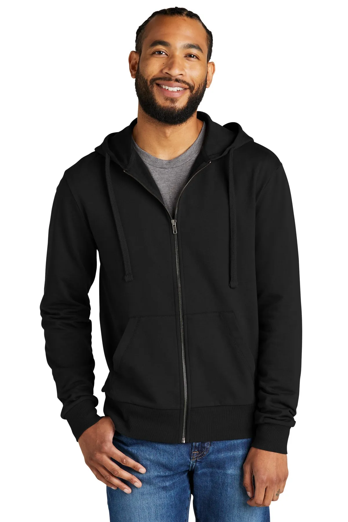 Allmade Unisex Organic French Terry Full-Zip Hoodie, Deep Black