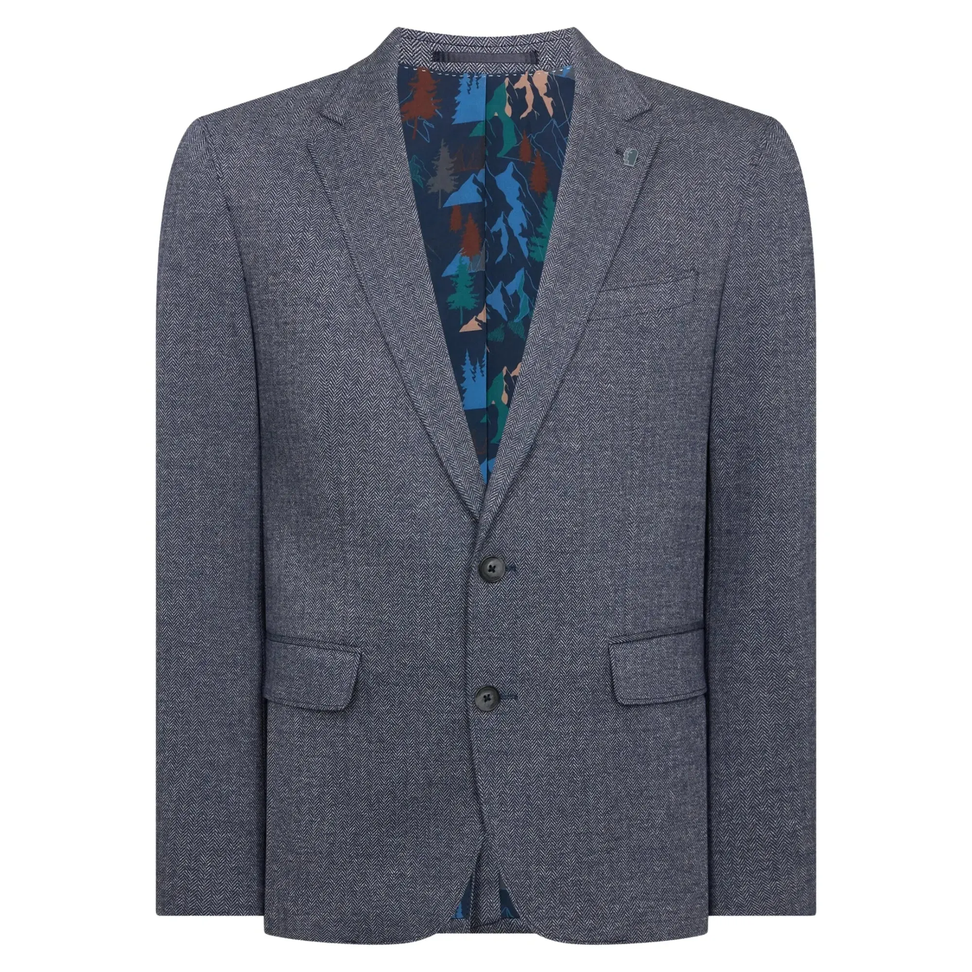 Angelo Navy Herringbone Blazer