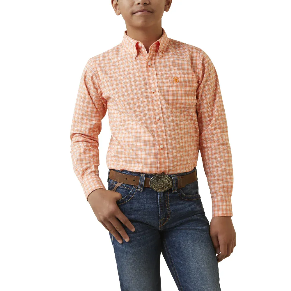 Ariat Boys Pro Series Matias Classic LS Shirt Orange