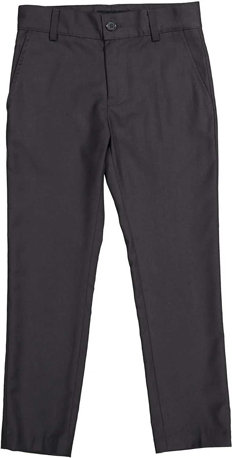 Armando Martillo Boys Flat Front Adjustable Waist Extra Slim Skinny Fit Dress Pants