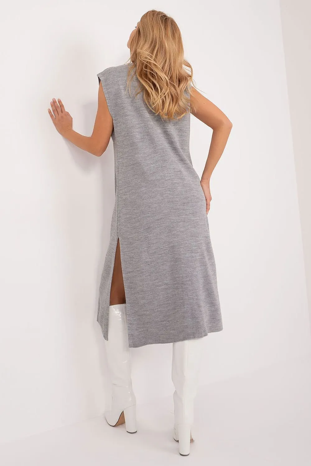 Badu Casual Knit Buttoned Side Slit Dress