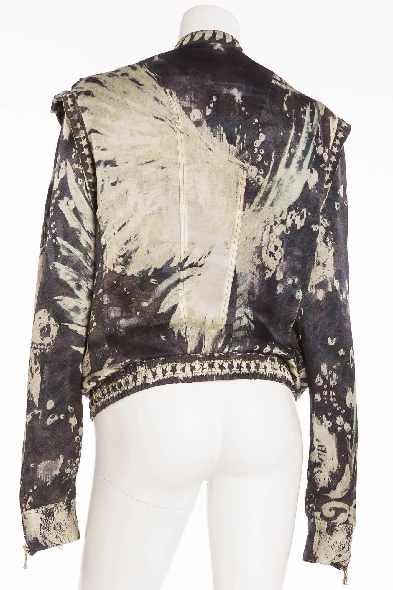 Balmain - Silk Long Sleeve Navy/Light Blue Stars/Stripes Jacket - FR 40