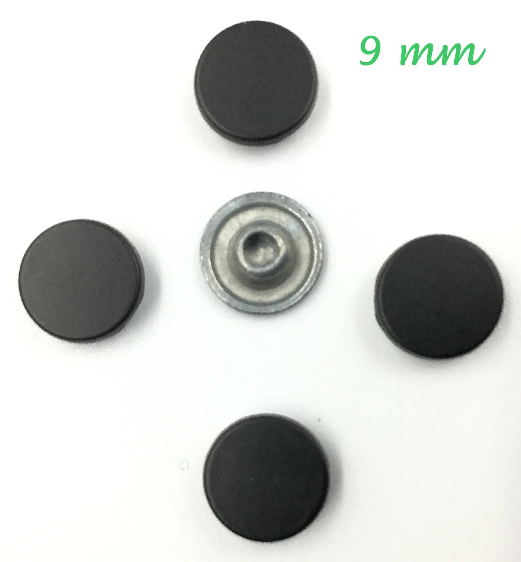 Black Circular Metal Button