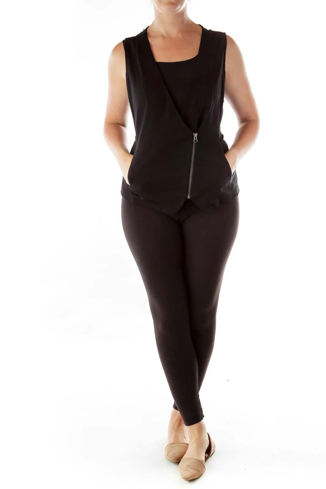 Black Zippered Vest