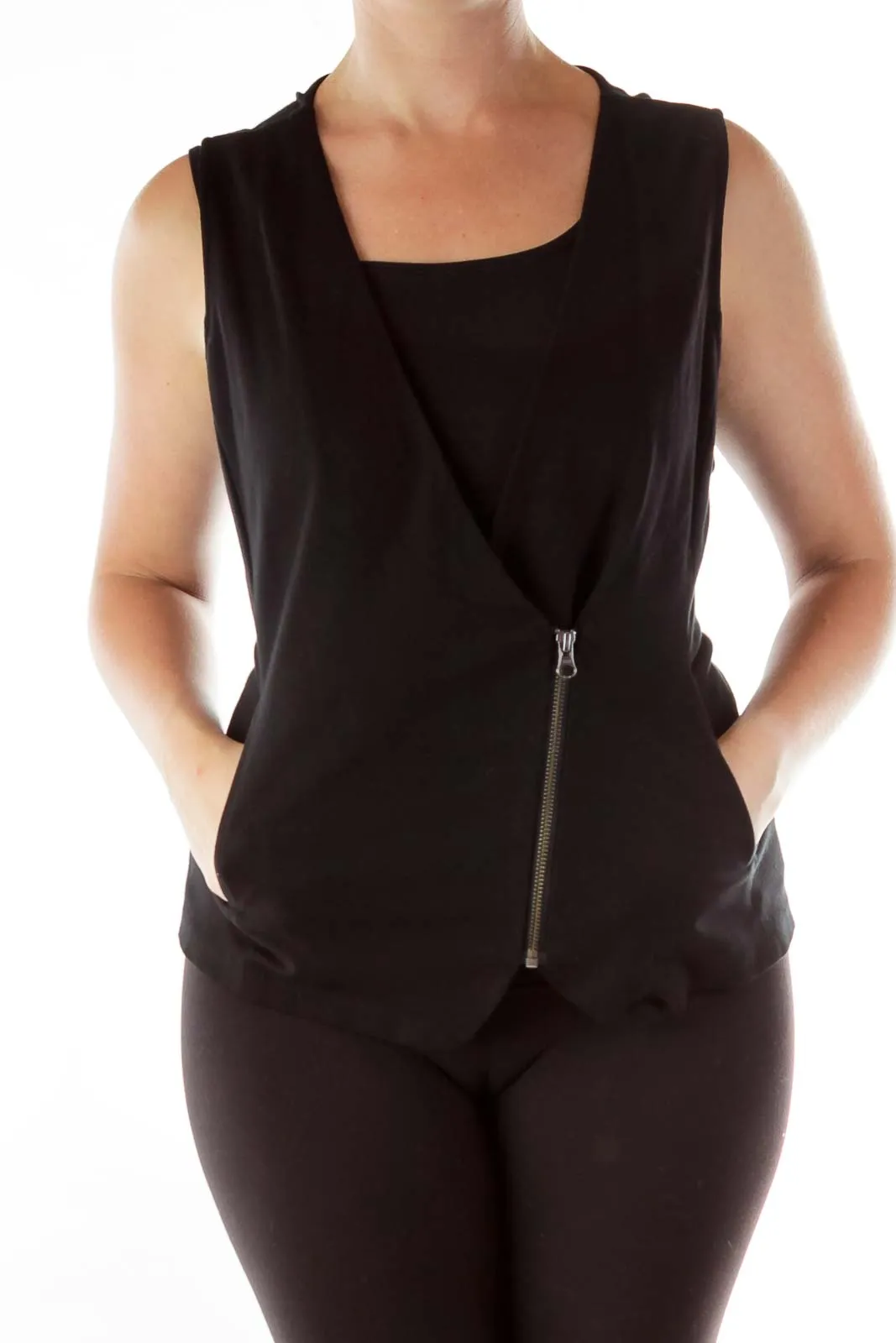 Black Zippered Vest