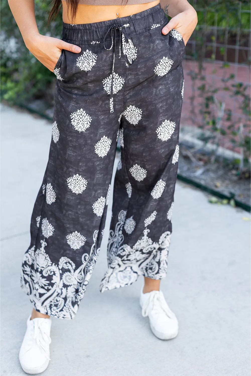 Bohemian Printed Wide Leg Pants