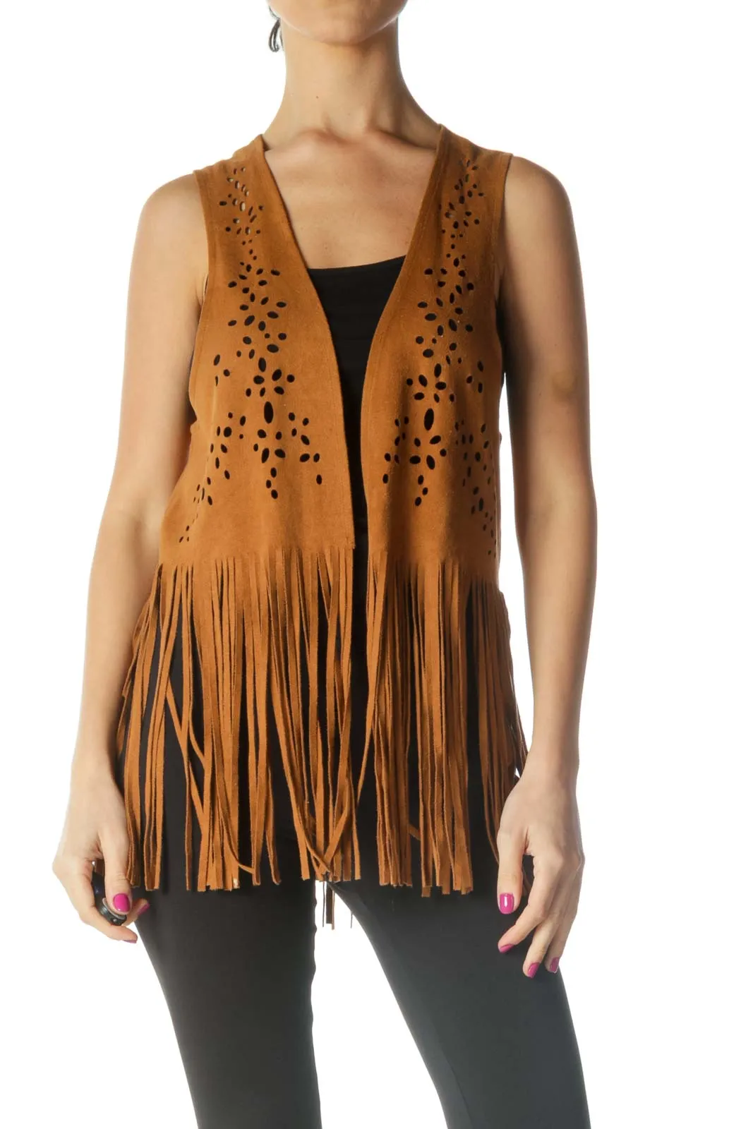 Brown Laser Cut Vest