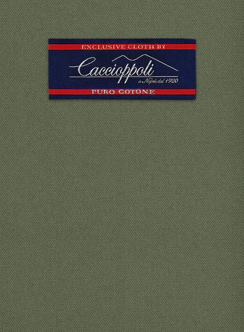 Caccioppoli Cotton Gabardine Myrtle Green Suit