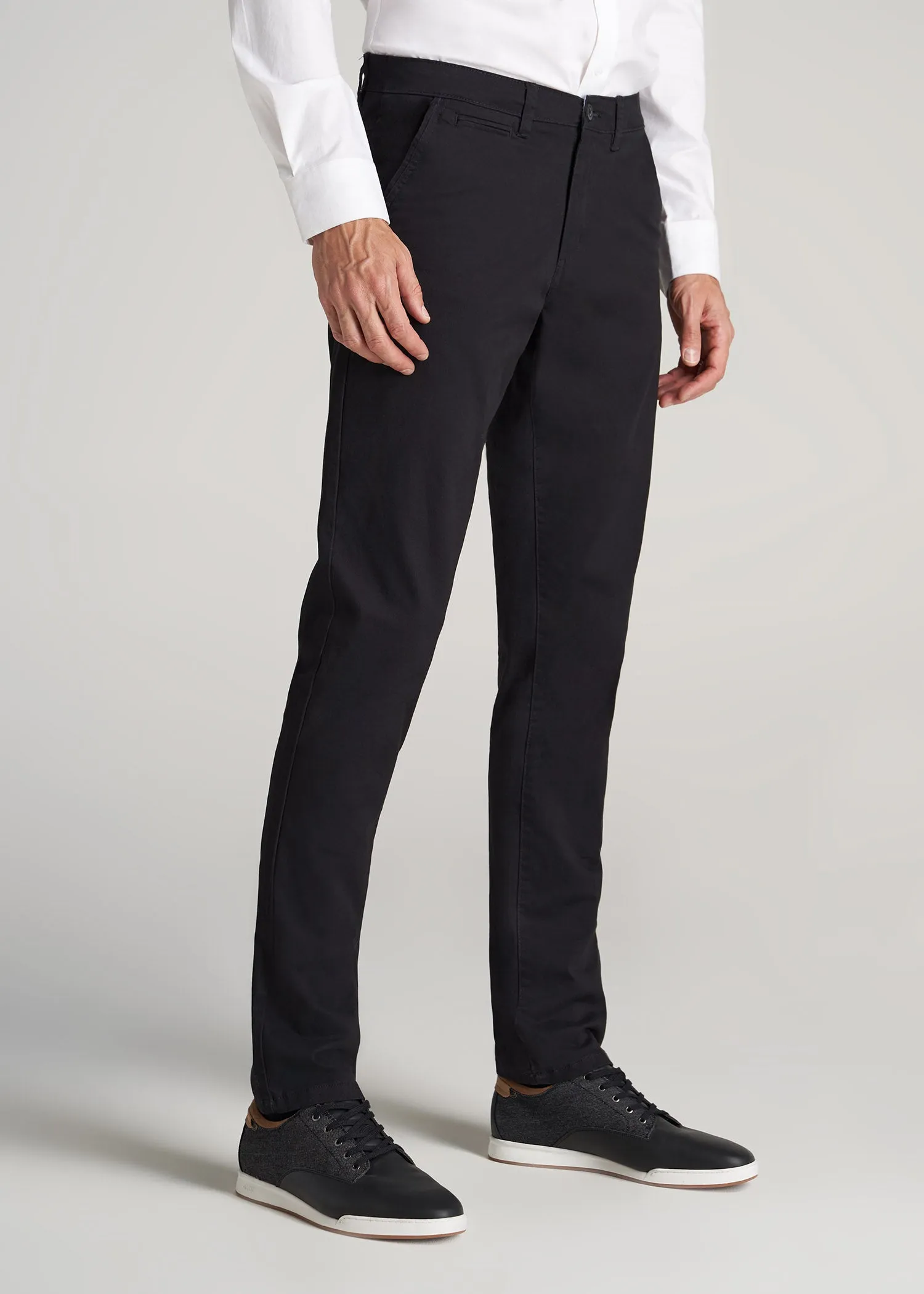 Carman TAPERED Chinos in Black - Pants for Tall Men