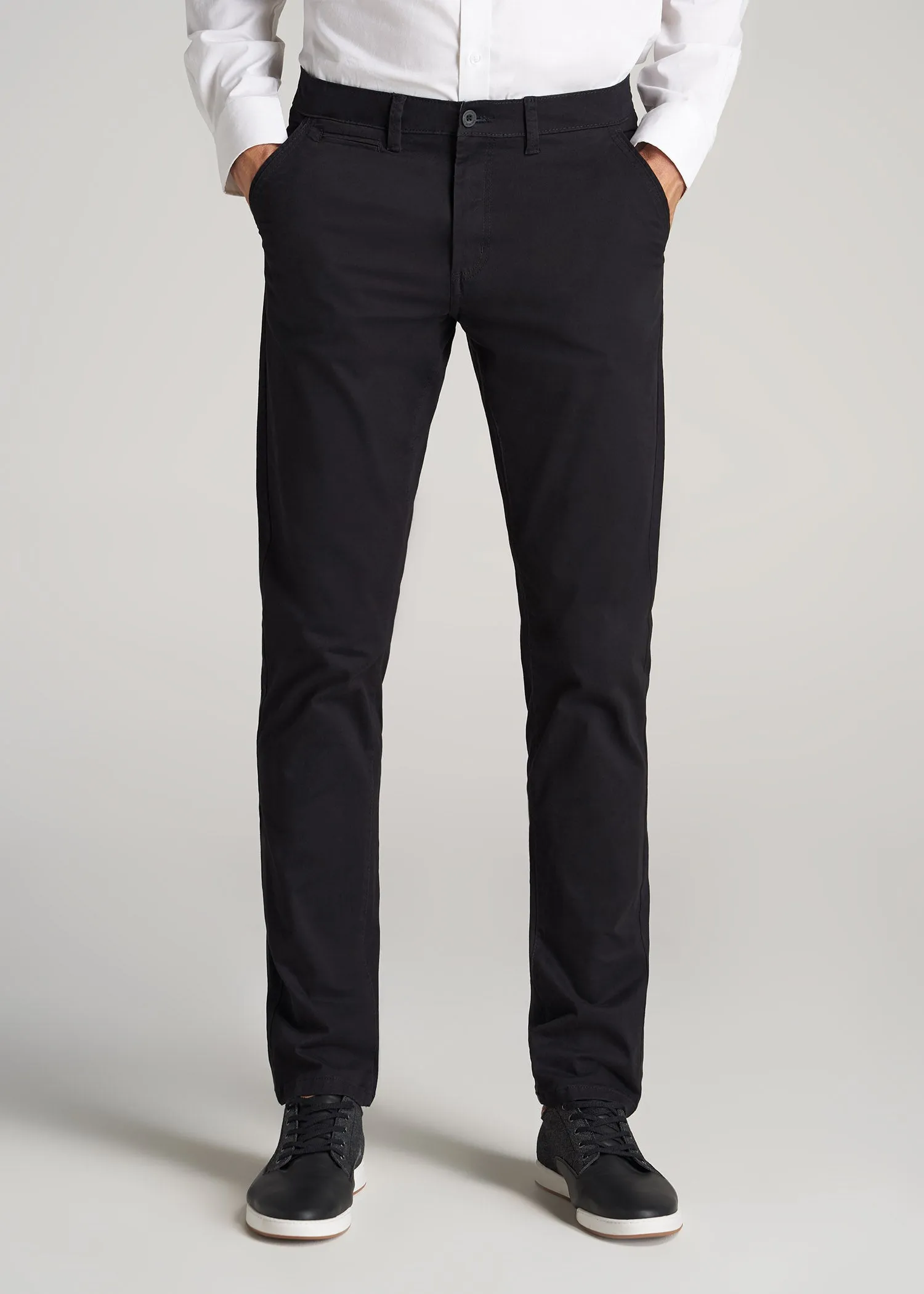 Carman TAPERED Chinos in Black - Pants for Tall Men