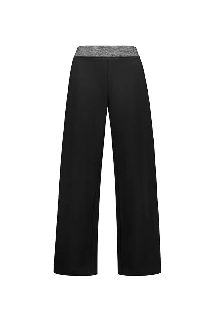 Casual Black Wide Leg Tall Sweatpants