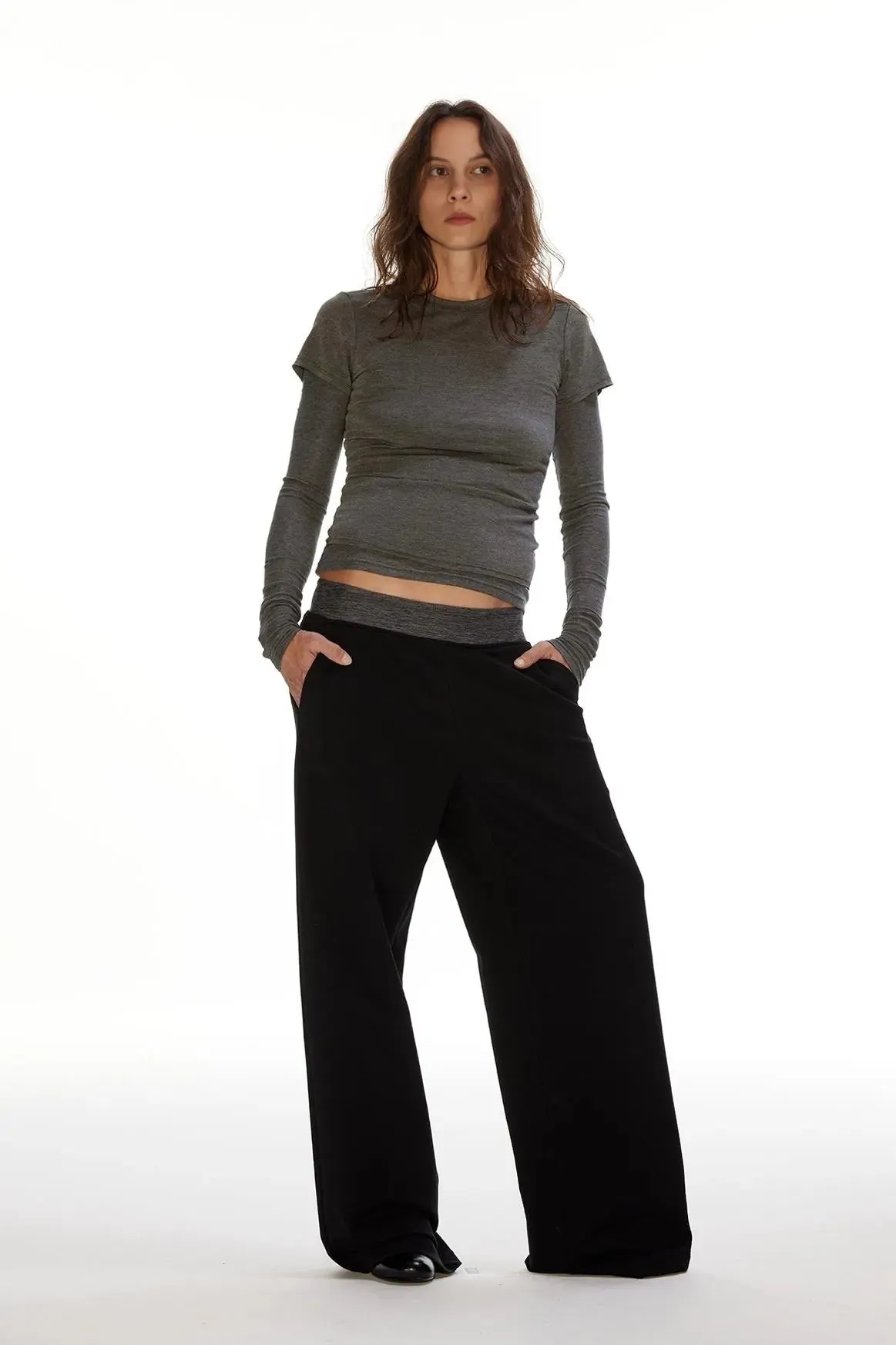 Casual Black Wide Leg Tall Sweatpants