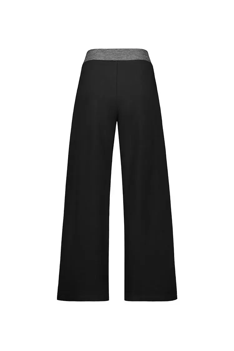 Casual Black Wide Leg Tall Sweatpants