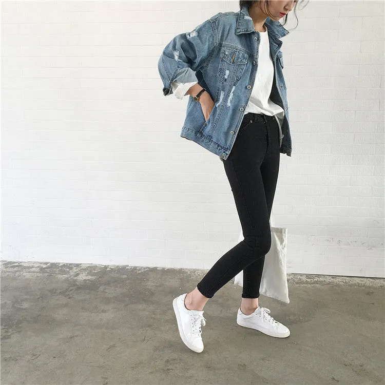 Casual Loose Wash Worn Denim Coat