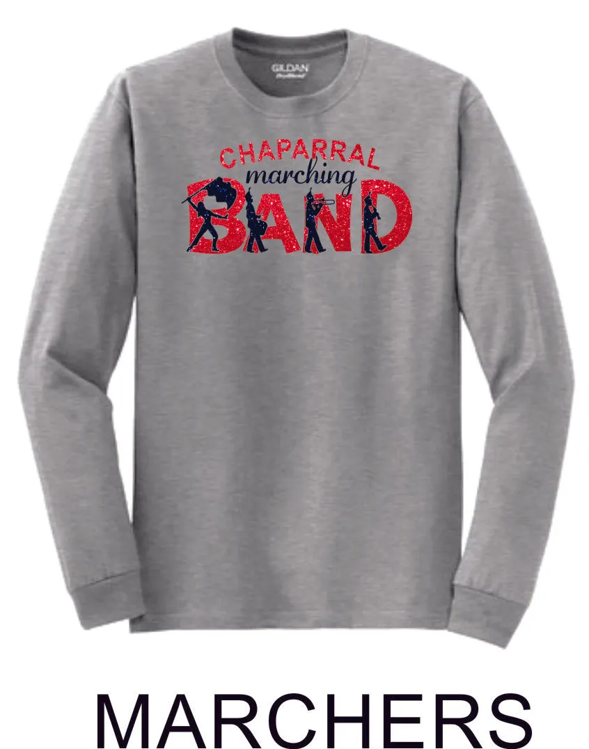 Chap Band Long Sleeve Tee - 3 designs-Matte or Glitter