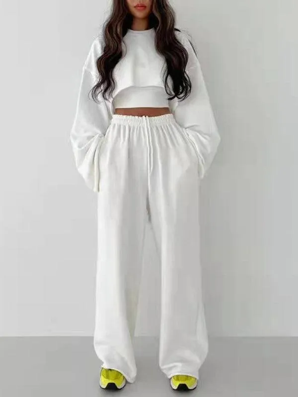 Chic Knit Sweater and Suspender Pants Set for Effortless Style