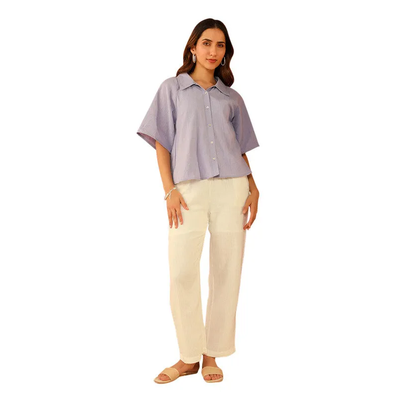 Cotton Linen Shirt for Women | Lavender