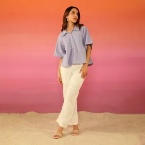 Cotton Linen Shirt for Women | Lavender