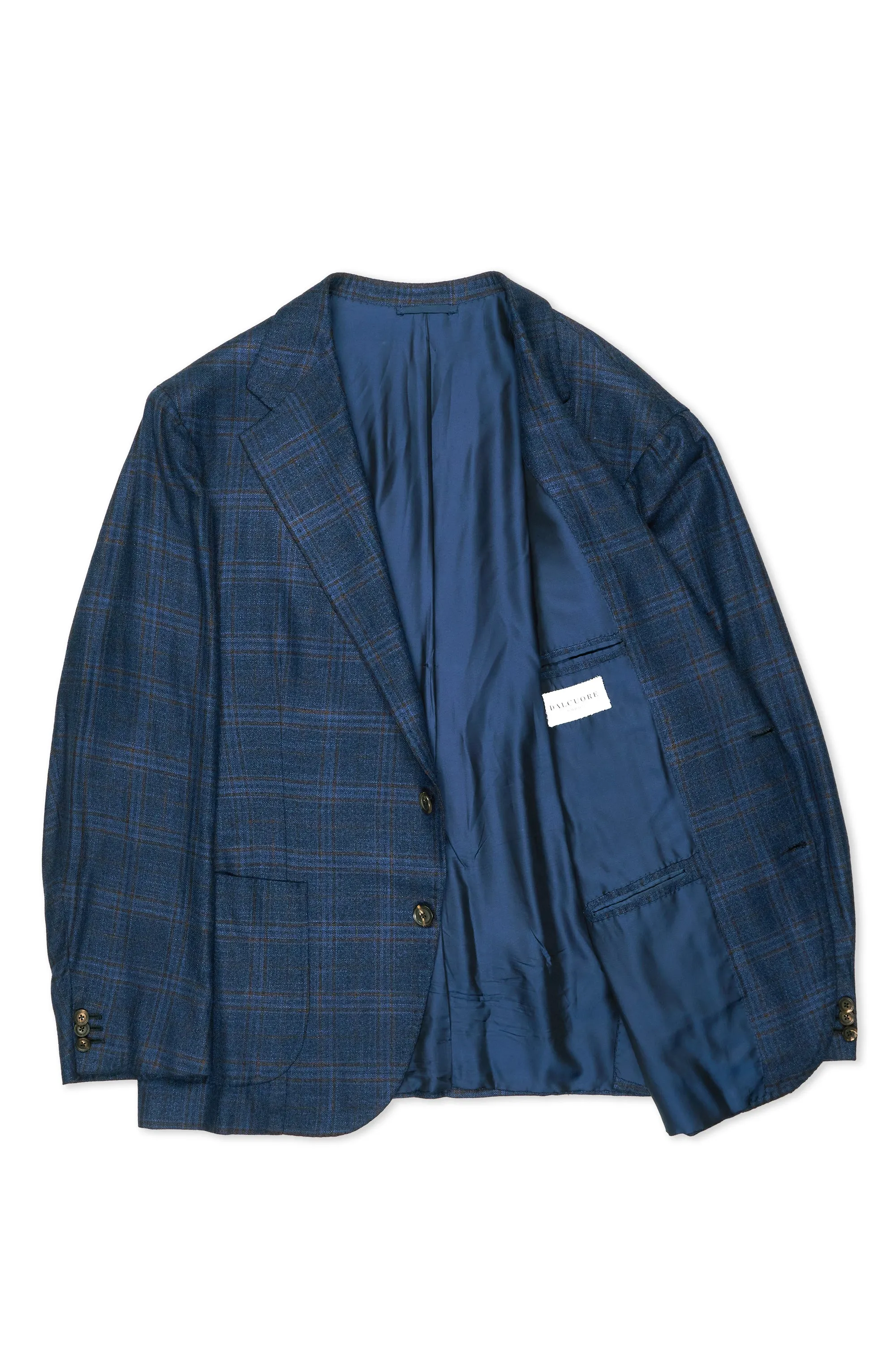 Dalcuore Blue/Brown Check Wool Sport Coat