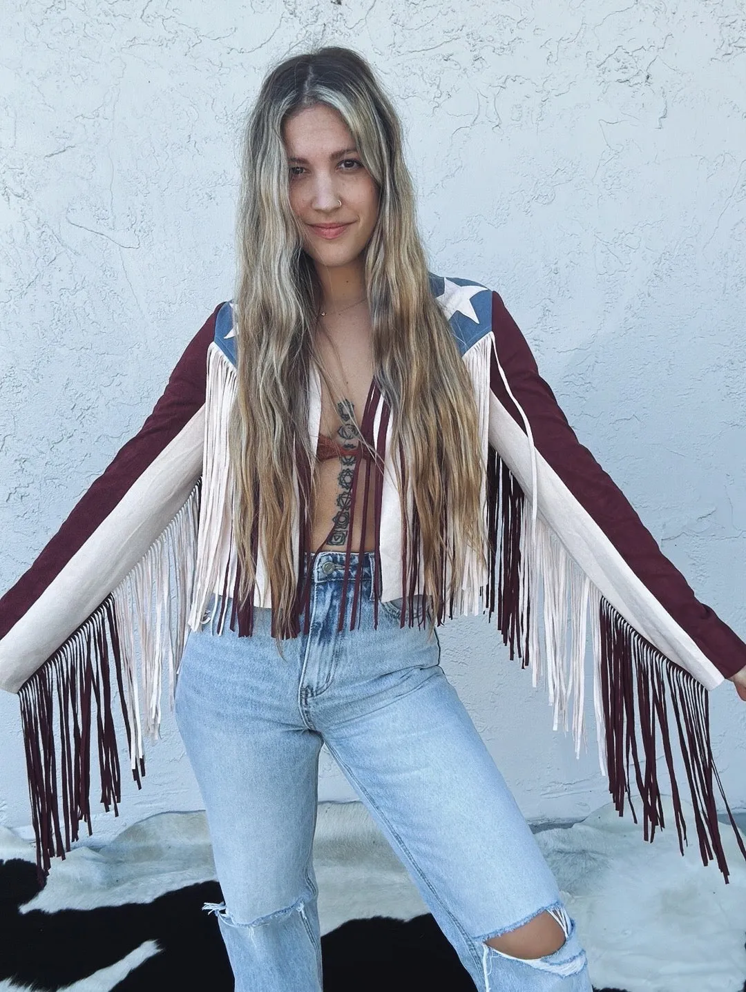 Daredevil Debbie Fringe Jacket w/ Stars