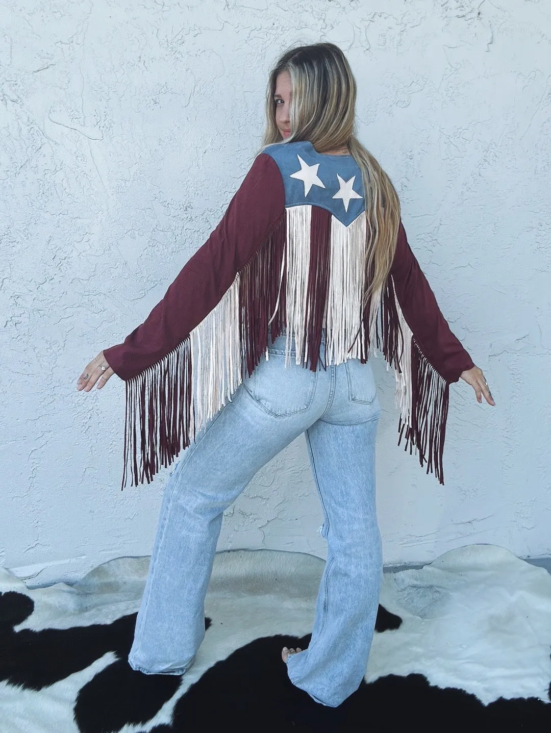 Daredevil Debbie Fringe Jacket w/ Stars