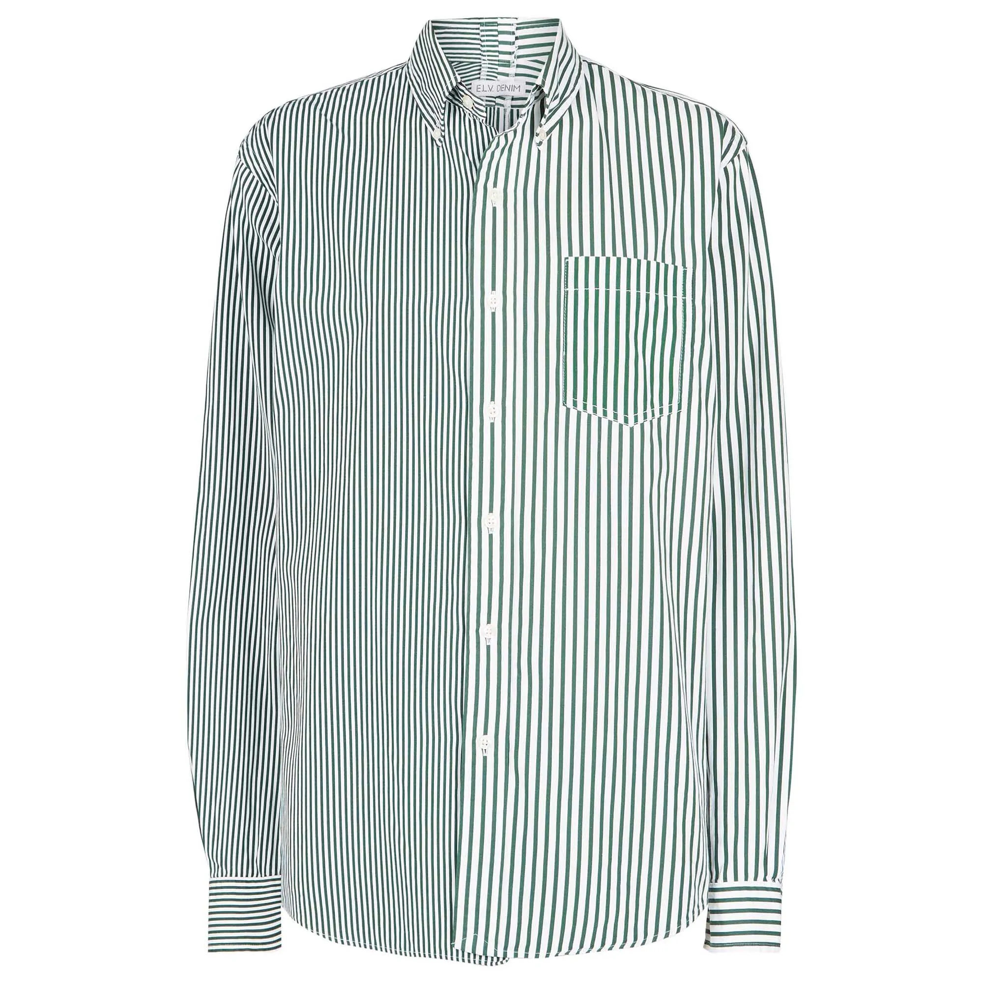 Diana Shirt Stripe Cotton Poplin Green