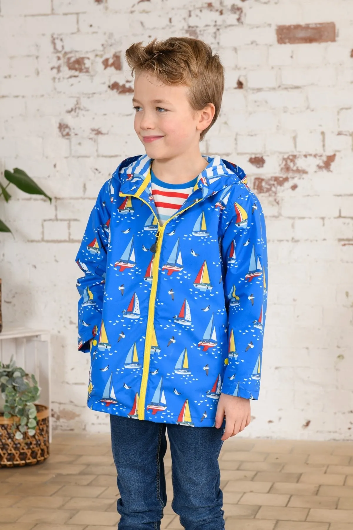 Ethan Jacket - Blue Boat Print