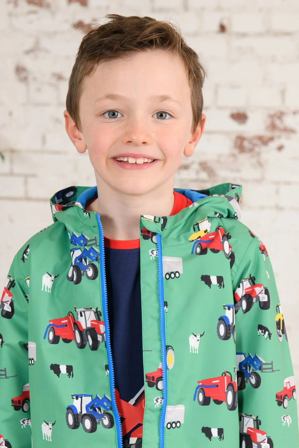 Ethan Jacket - Peagreen Tractor Print