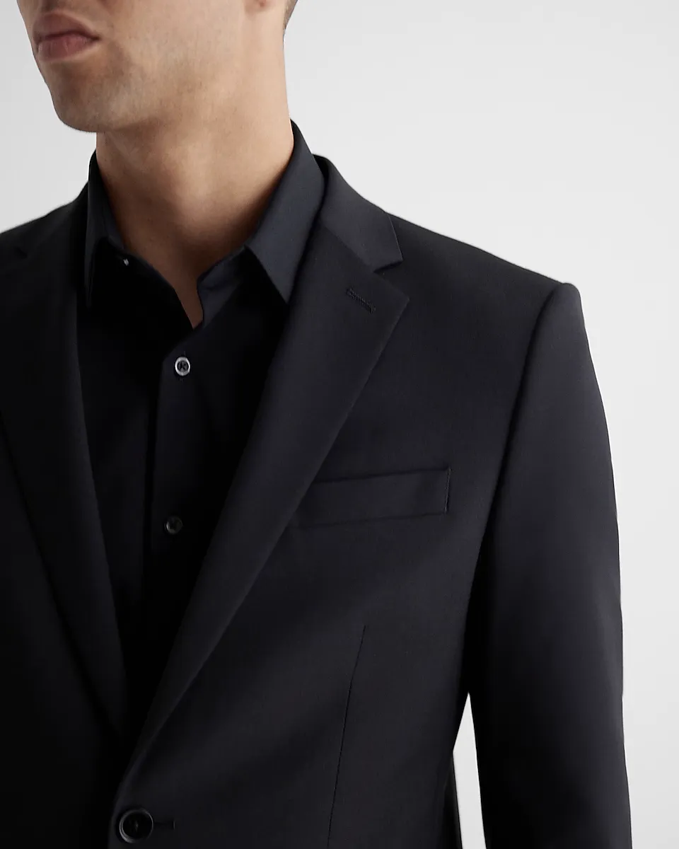 Extra Slim Black Modern Luxury Tech Suit