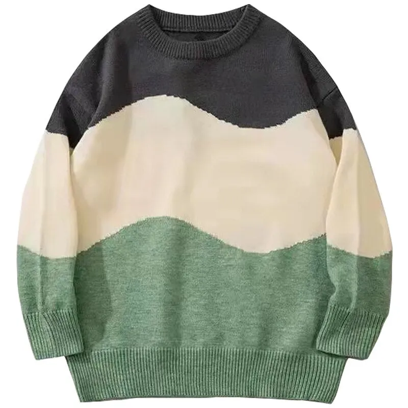 Fig and Spice Stripes Cashmere Mens Sweater