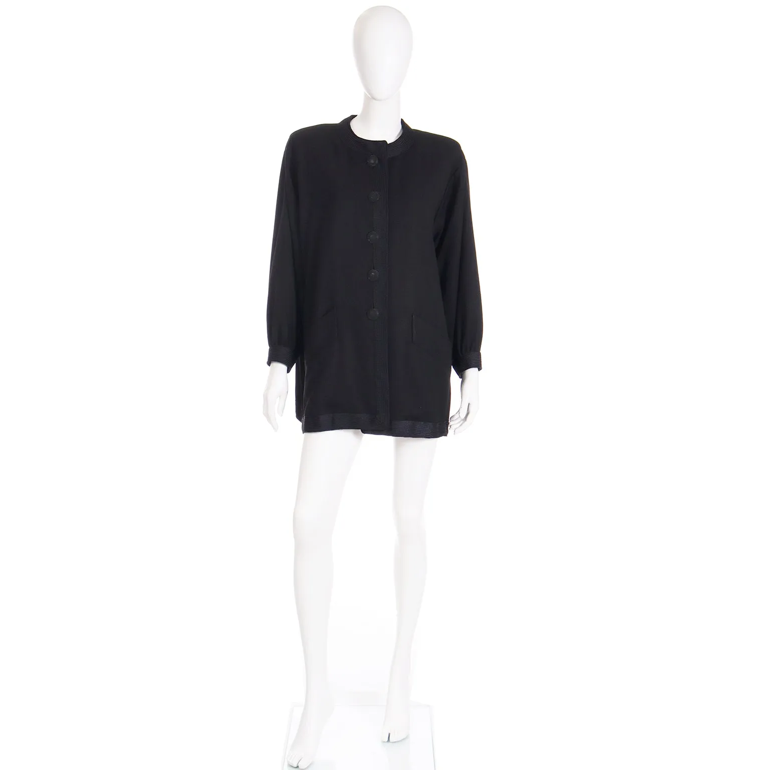 F/W 1990 Yves Saint Laurent Documented Vintage Black Swing Jacket