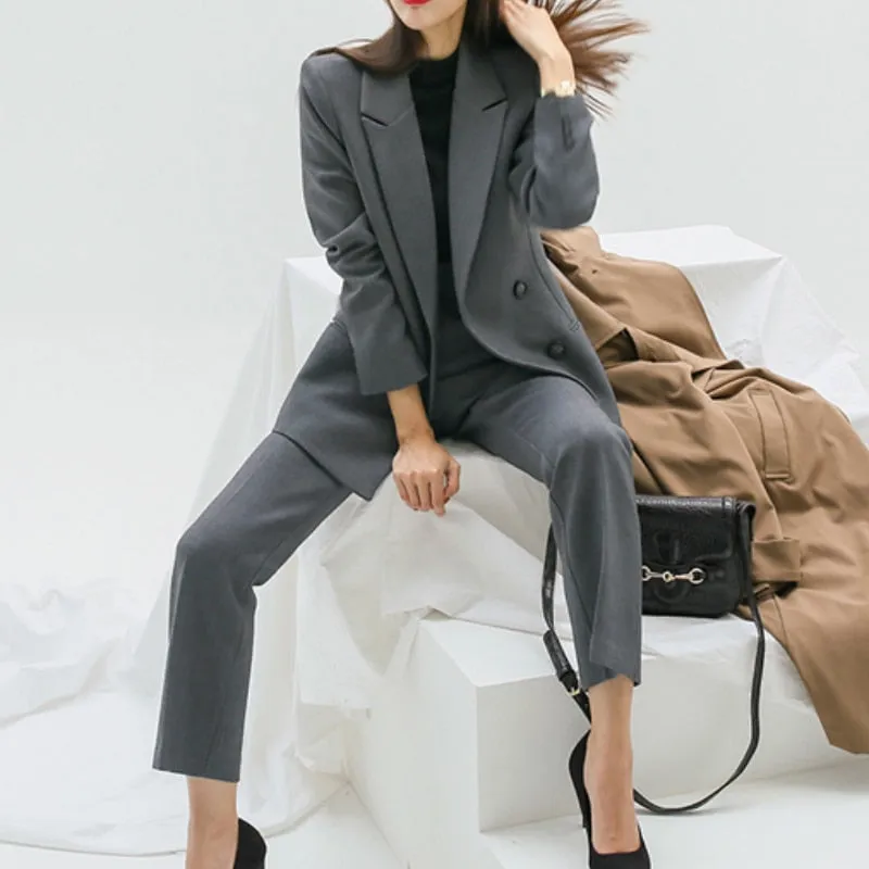 Graduation gift Women's Spring Autumn Casual Blazer Pants Suits Office Ladies Business Elegant Two-Piece Set Female Fashion Workwear Outfits