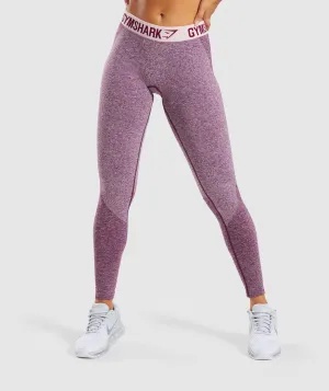 Gymshark Flex Leggings - Dark Ruby Marl/Blush Nude