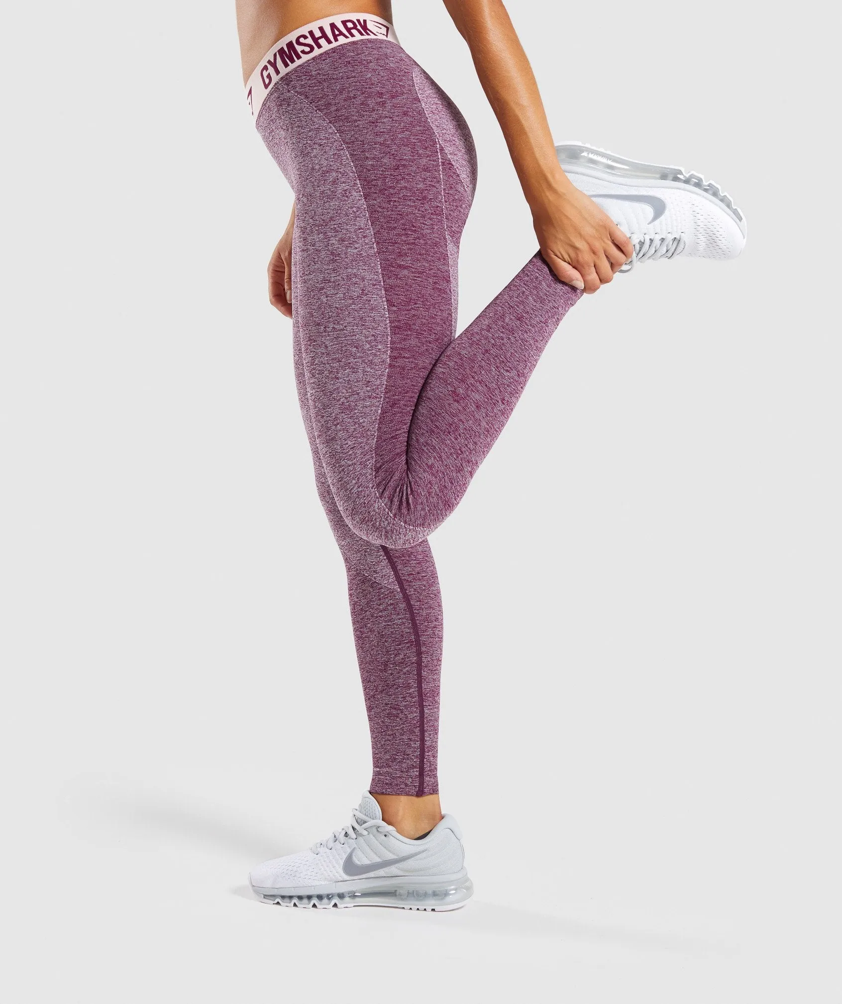 Gymshark Flex Leggings - Dark Ruby Marl/Blush Nude