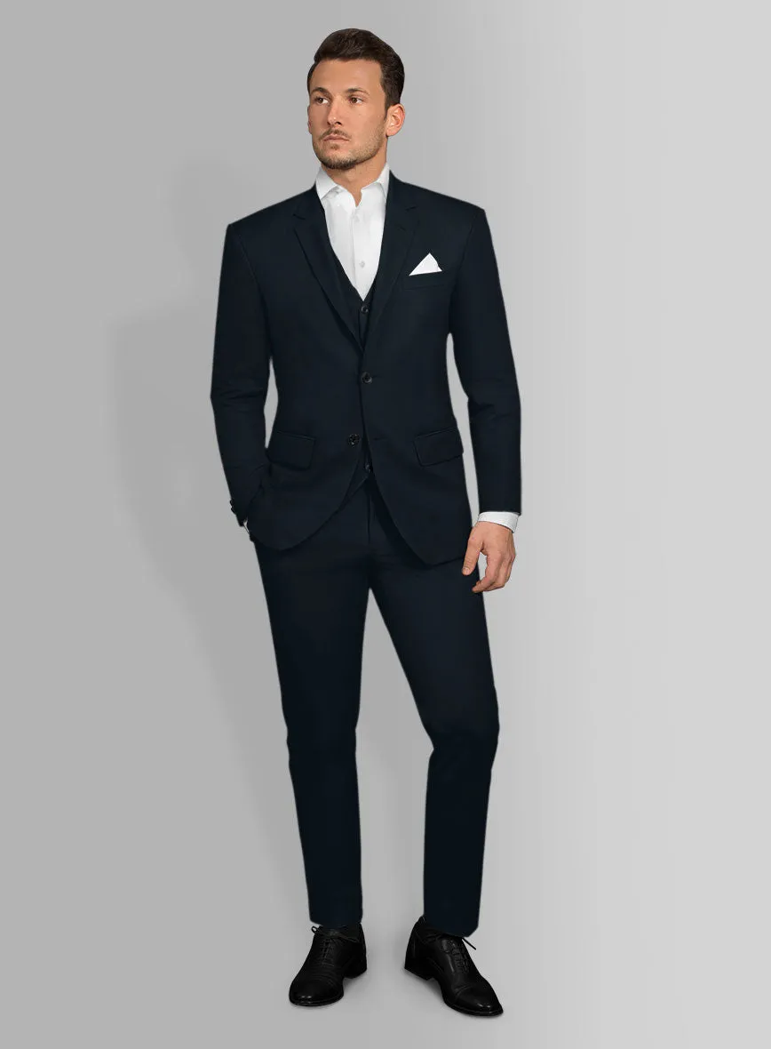 Italian Midnight Blue Cotton Stretch Suit