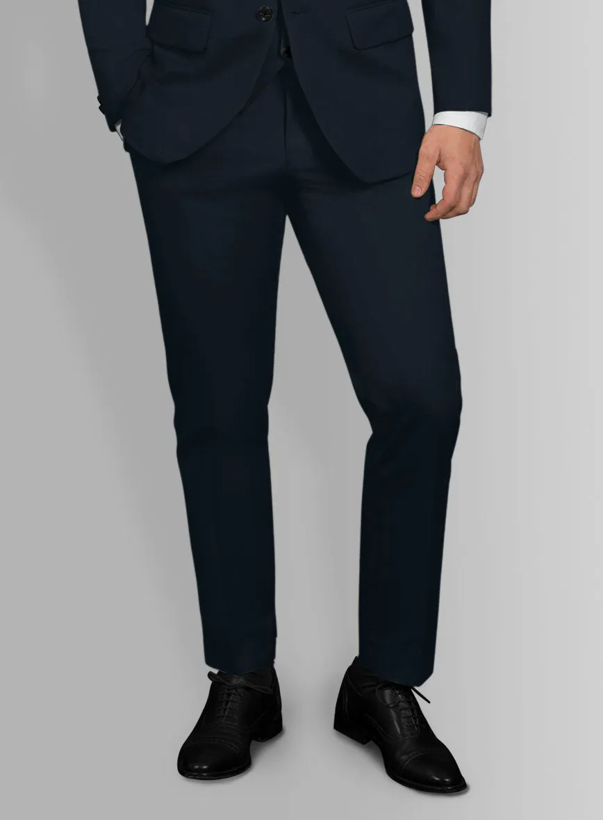 Italian Midnight Blue Cotton Stretch Suit