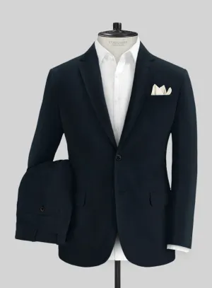 Italian Midnight Blue Cotton Stretch Suit