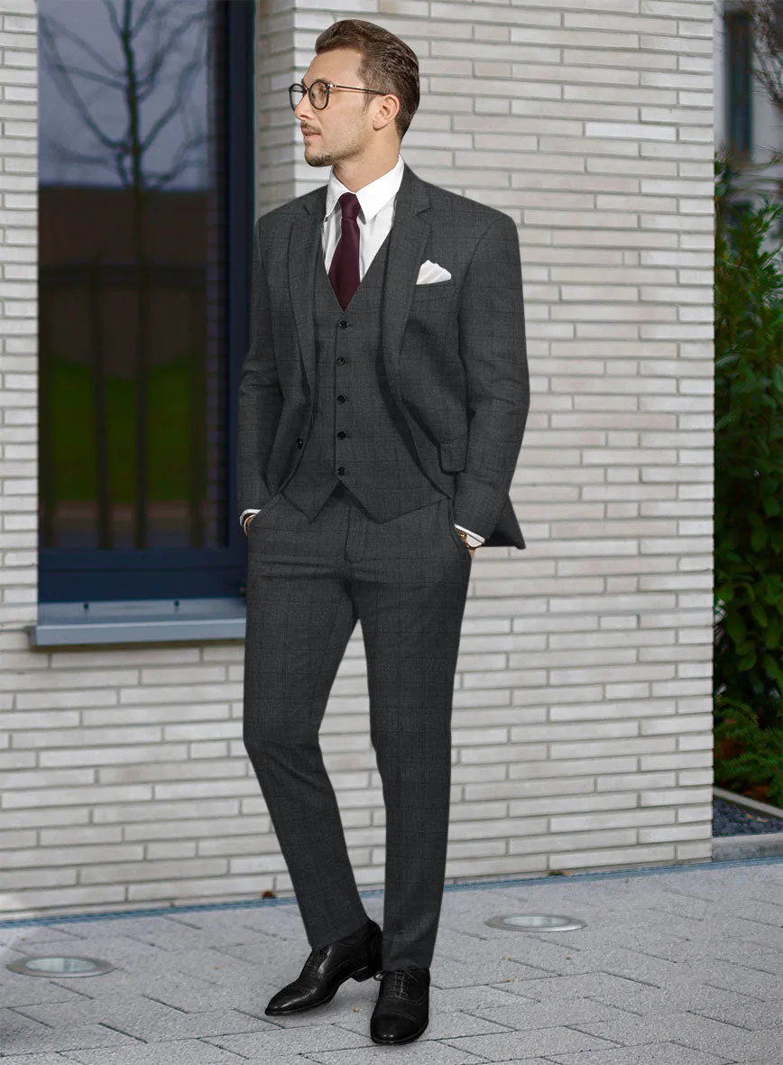 Italian Murano Byunca Dark Gray Wool Suit