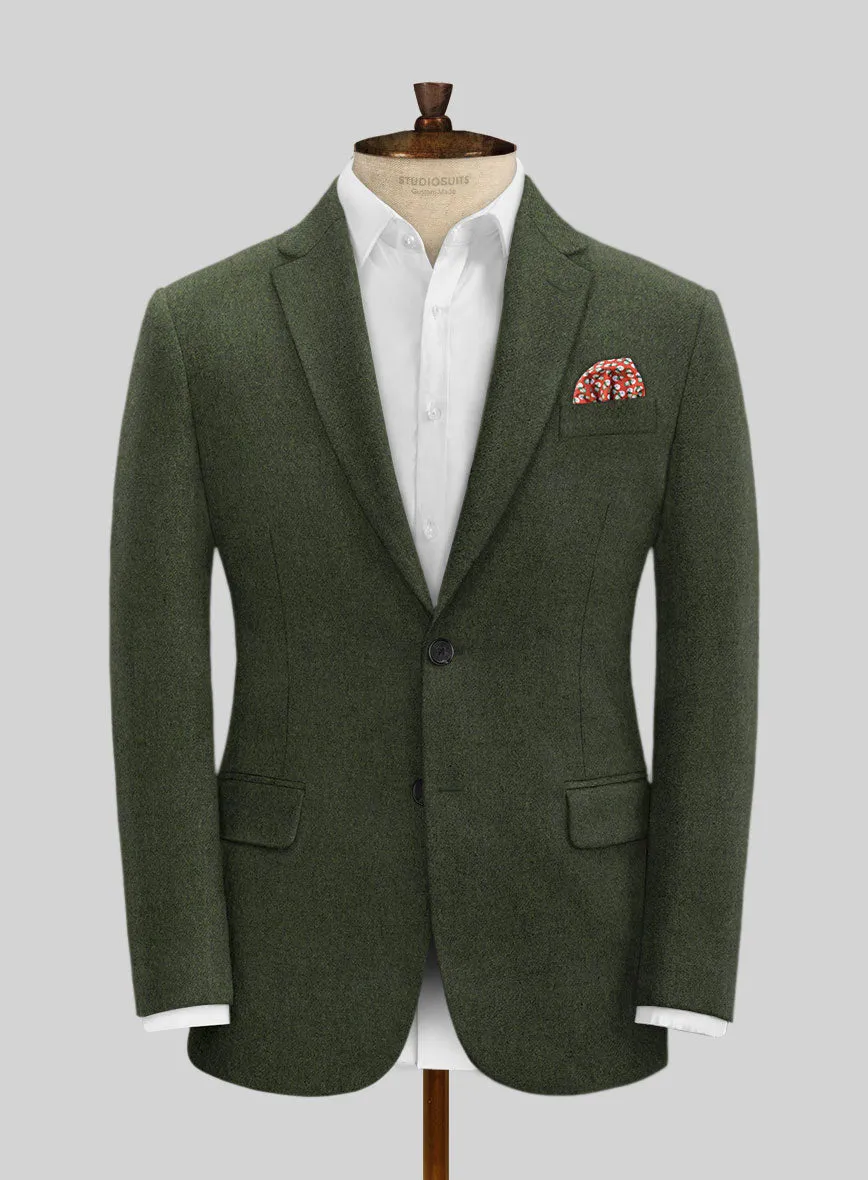 Italian Seaweed Green Tweed Suit