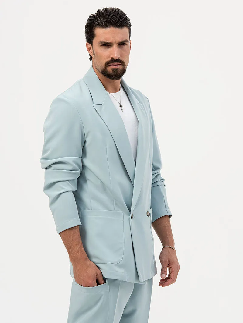 JEREMIAH DOUBLE BREASTED BLAZER IN LIGHT BLUE