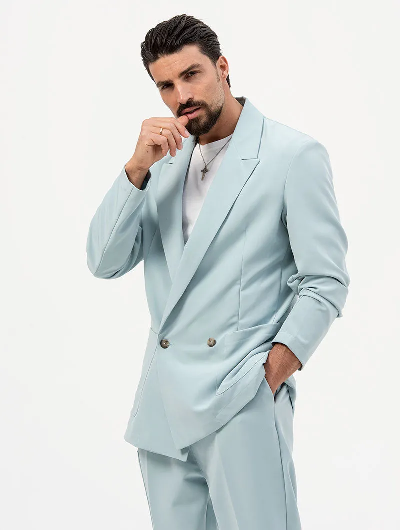 JEREMIAH DOUBLE BREASTED BLAZER IN LIGHT BLUE