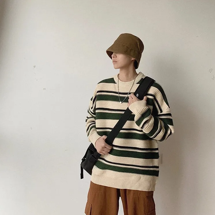 [Korean Style] Dibby High-Quality Striped Sweater